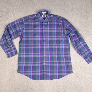 Brittany Bay Shirt Mens Large Multi Color Button Down Long Sleeve‎ Plaid Preppy